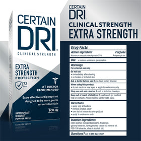 Certain Dri Extra Strength Antiperspirant application on skin