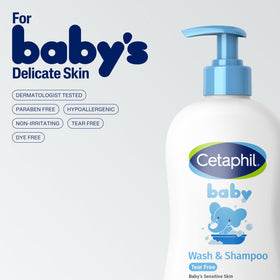Cetaphil Baby Shampoo & Body Wash in a bath setting