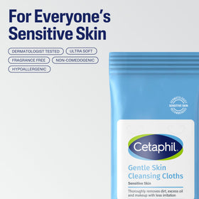 Cetaphil Cleansing Wipes on a bathroom counter