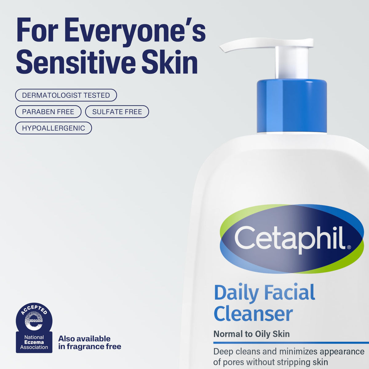 Cetaphil Daily Facial Cleanser being applied on face