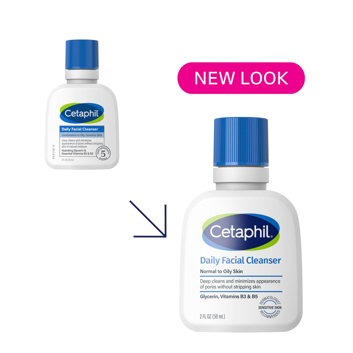 Cetaphil Foaming Face Wash back view with ingredient list
