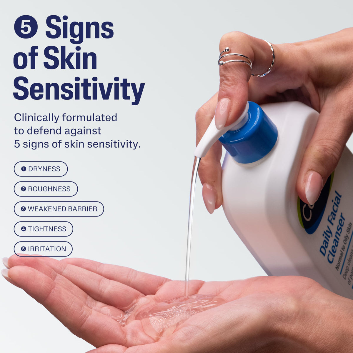 Cetaphil Foaming Face Wash side view showing pump