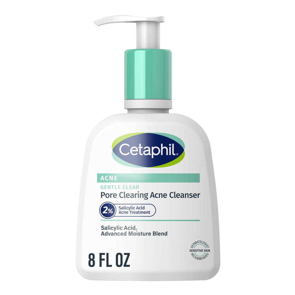 Cetaphil Gentle Clear Acne Foaming Face Wash front view 8 fl oz