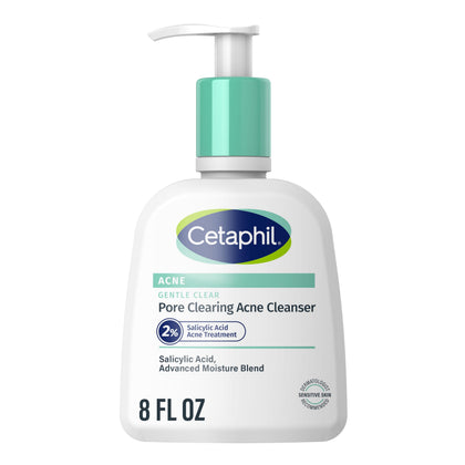 Cetaphil Gentle Clear Acne Foaming Face Wash front view 8 fl oz