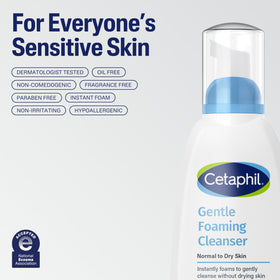 Cetaphil Gentle Foaming Cleanser in a bathroom setting