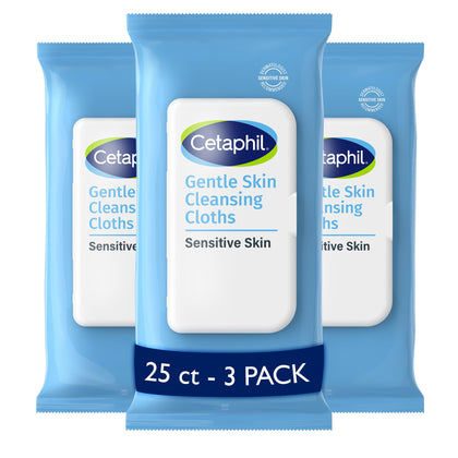 Cetaphil Gentle Skin Cleansing Cloths pack of 3, front view