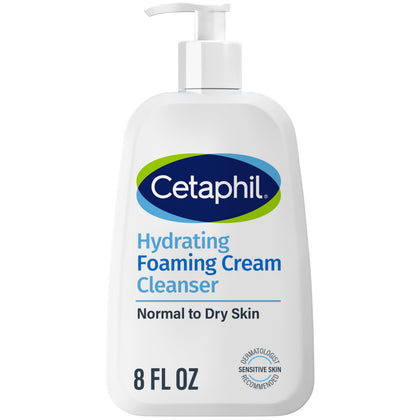 Cetaphil Hydrating Foaming Cream Cleanser 8 fl oz front view