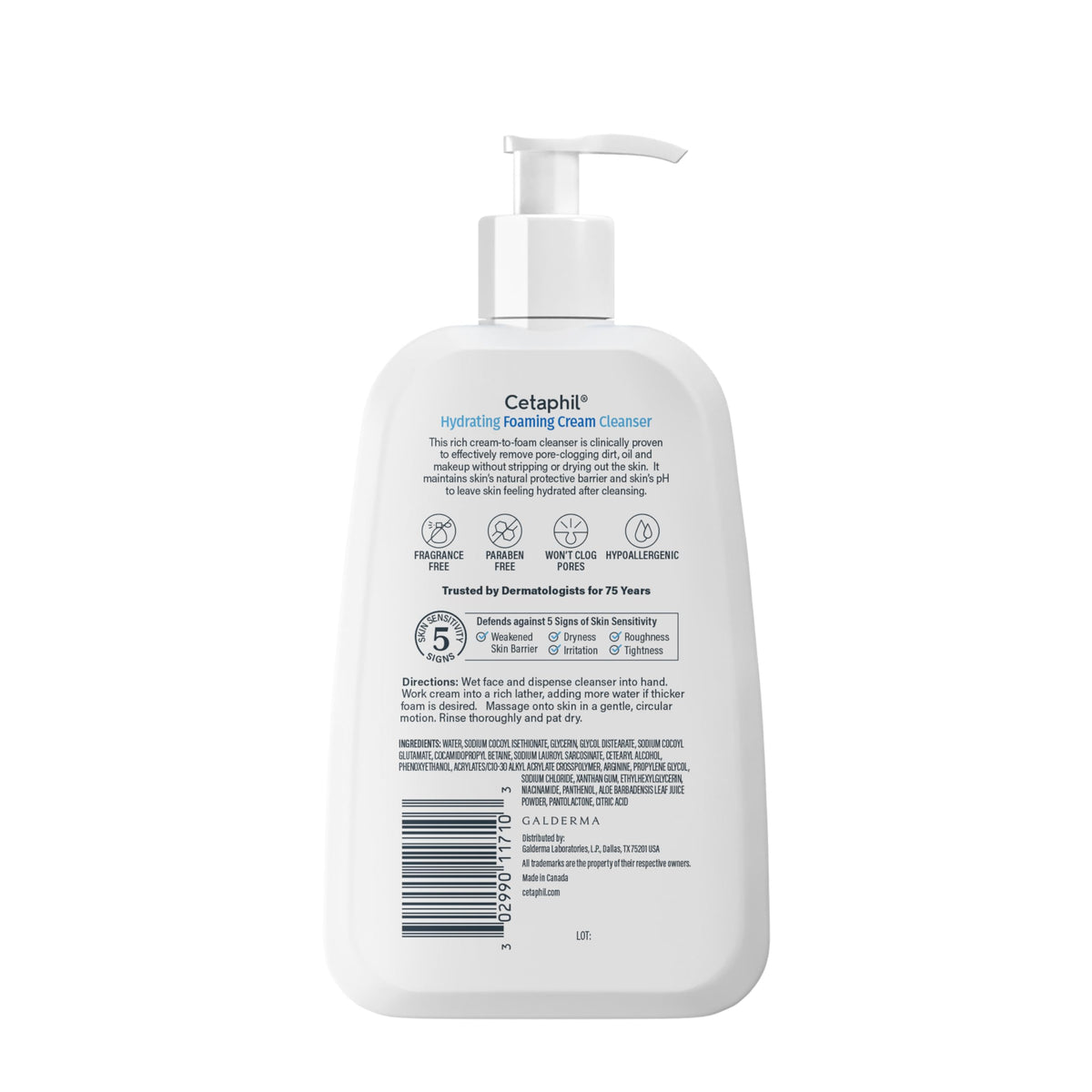 Cetaphil Hydrating Foaming Cream Cleanser 8 fl oz packaging
