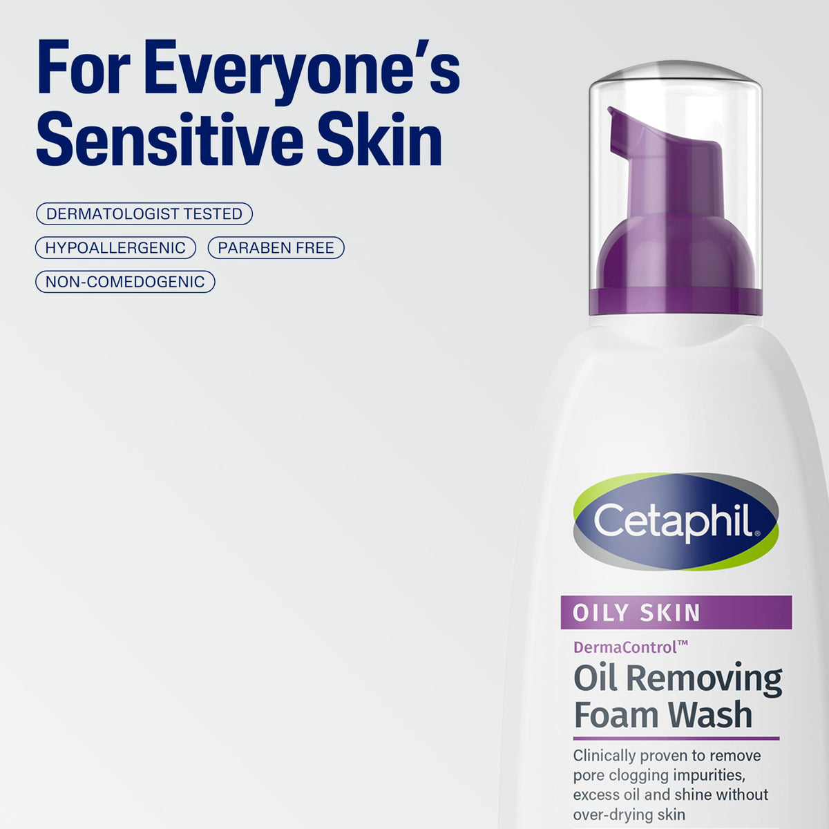 Cetaphil Pro Oil Removing Foaming Face Wash in bathroom setting