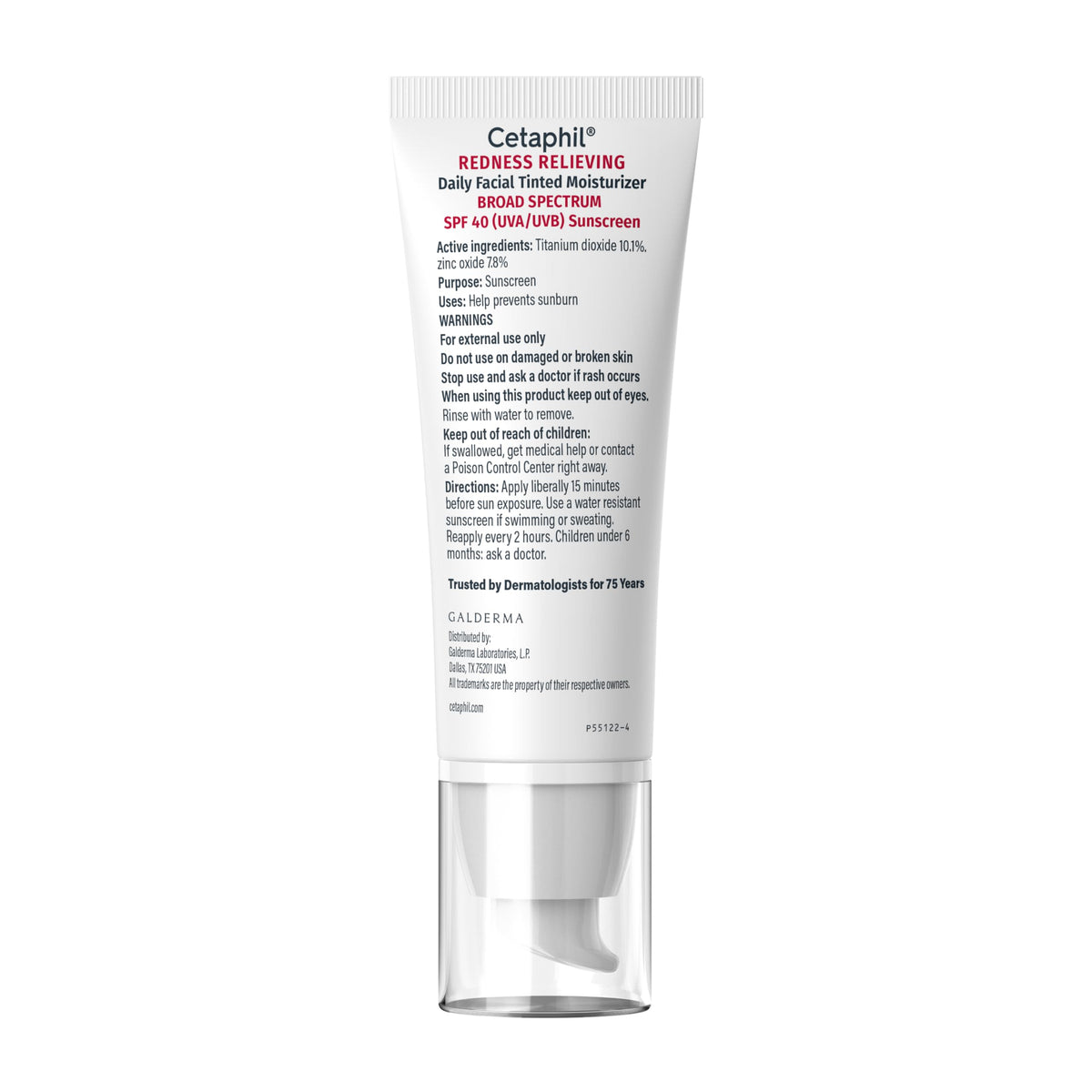 Cetaphil Redness Relieving Tinted Moisturiser SPF 40 back view