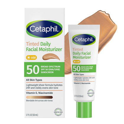 Cetaphil Tinted Facial Moisturizer SPF 50 front view in tube