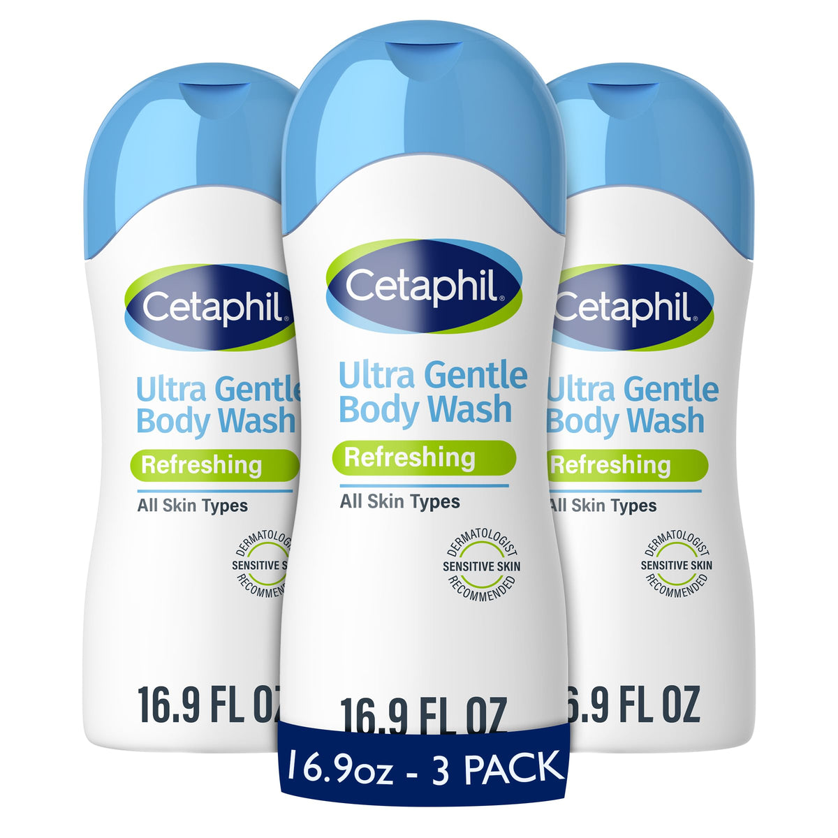 Cetaphil Ultra Gentle Refreshing Body Wash front view, 16.9 fl oz