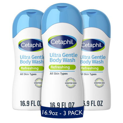Cetaphil Ultra Gentle Refreshing Body Wash front view, 16.9 fl oz
