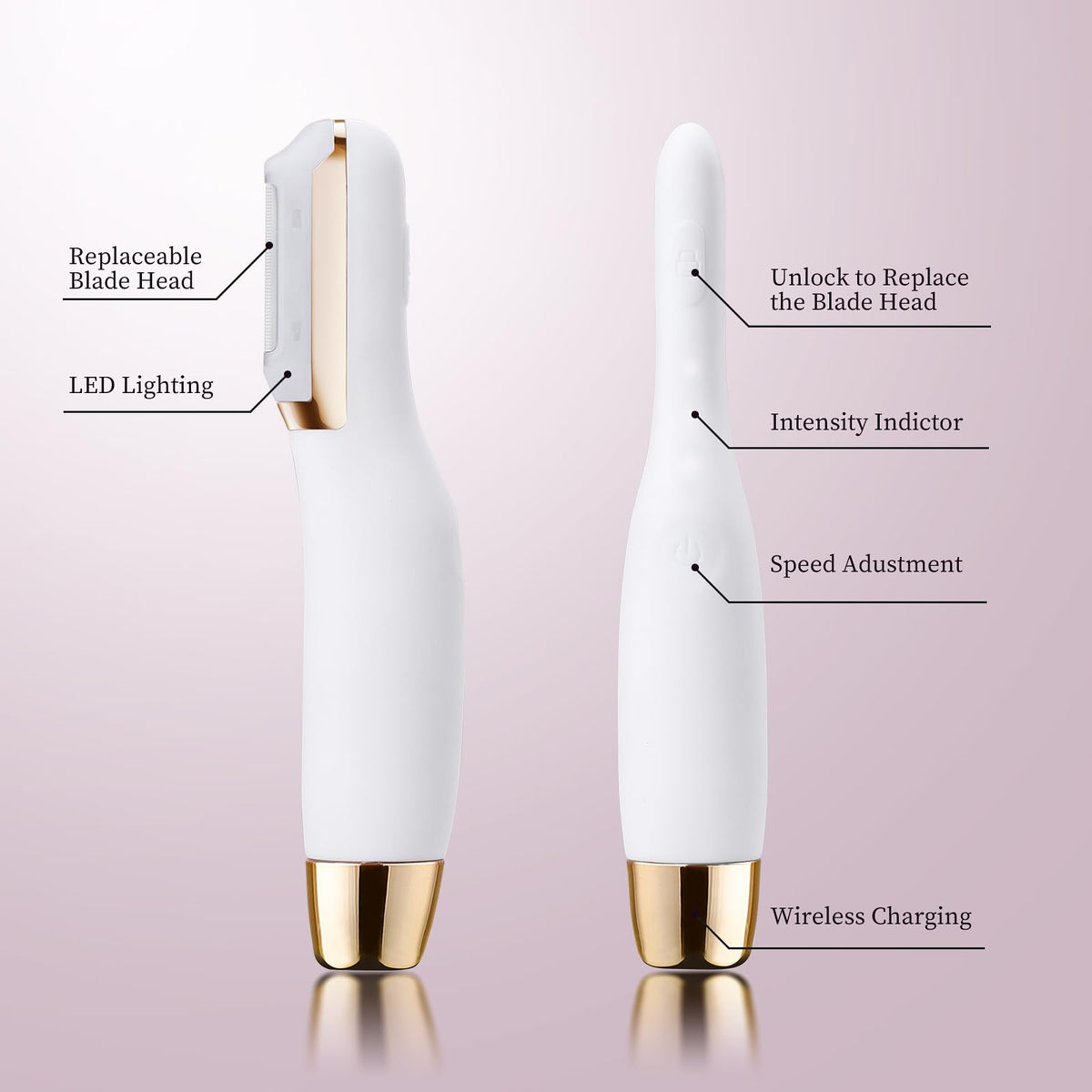 CEVEK Sonic Dermaplaning Tool in a lifestyle setting on a vanity