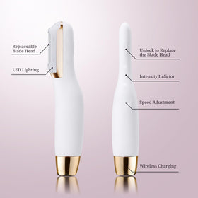 CEVEK Sonic Dermaplaning Tool in a lifestyle setting on a vanity