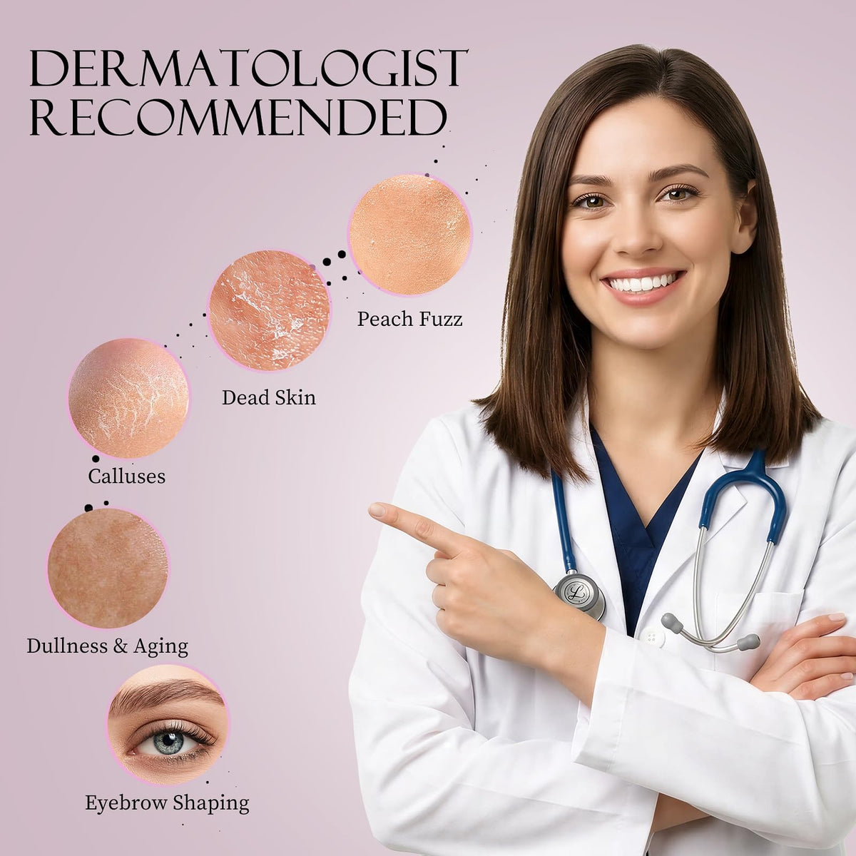 CEVEK Sonic Dermaplaning Tool side view showing speed settings