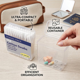 CGR cotton swabs in convenient travel packaging