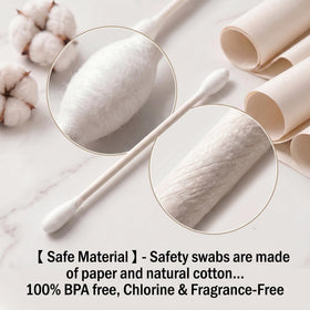 CGR eco-friendly cotton swabs with biodegradable paper sticks