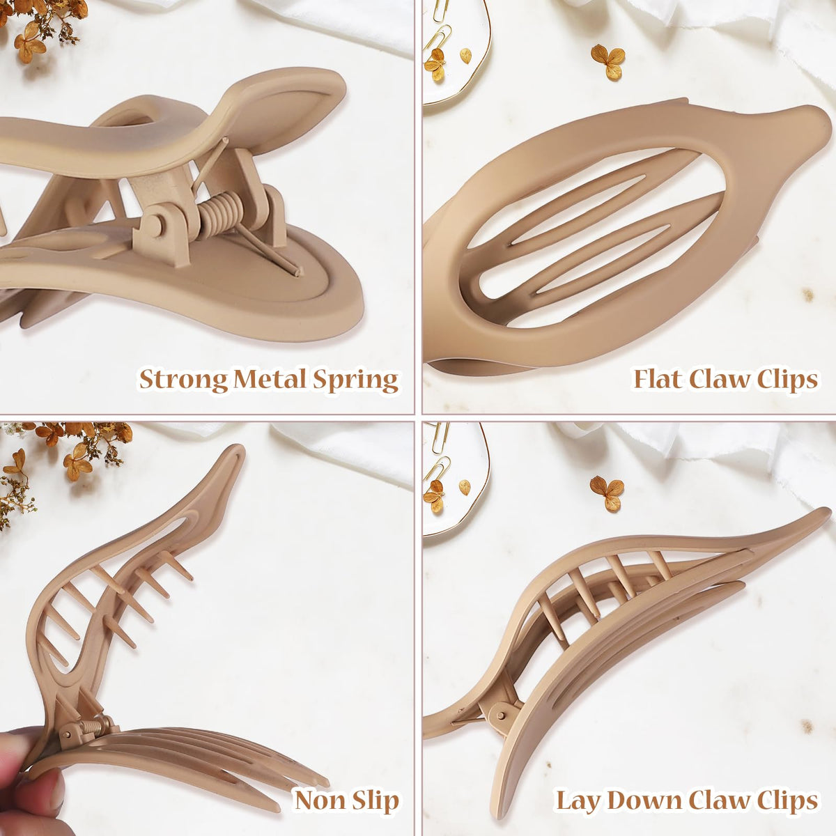 CHANDAT Flat Hair Clip 6 pcs arranged in a flat lay