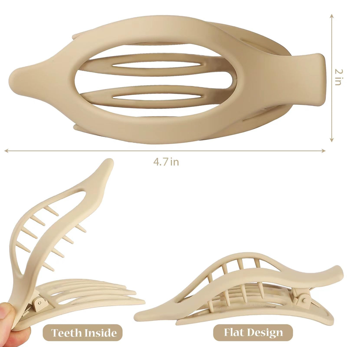 CHANDAT Flat Hair Clip in yellow with smooth curve design