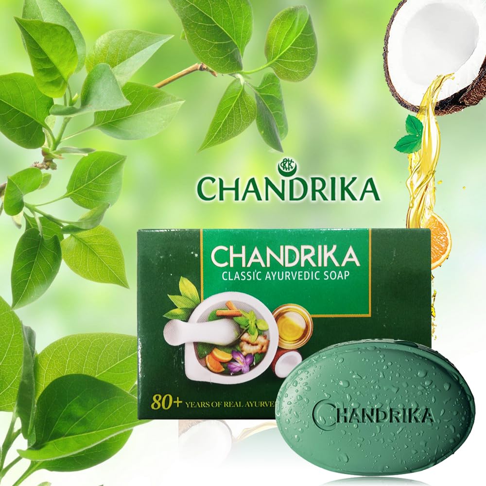 Chandrika Ayurvedic Herbal Soap packaging case