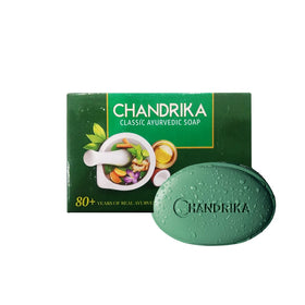 Chandrika Ayurvedic Herbal Soap texture close-up