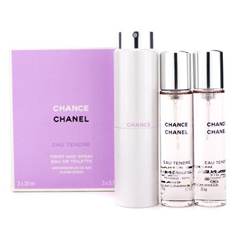CHANEL Chance Eau Tendre Twist & Spray Eau De Toilette 3x20ml packaging front view