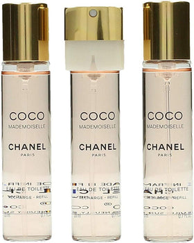 CHANEL Coco Mademoiselle Twist & Spray Eau De Toilette Refill 3x20ml packaging front view