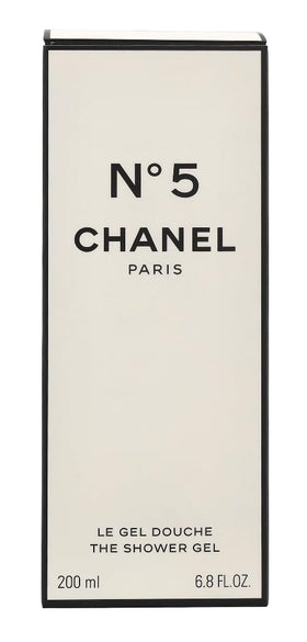 CHANEL N°5 Shower Gel 200ml displayed in a bathroom setting
