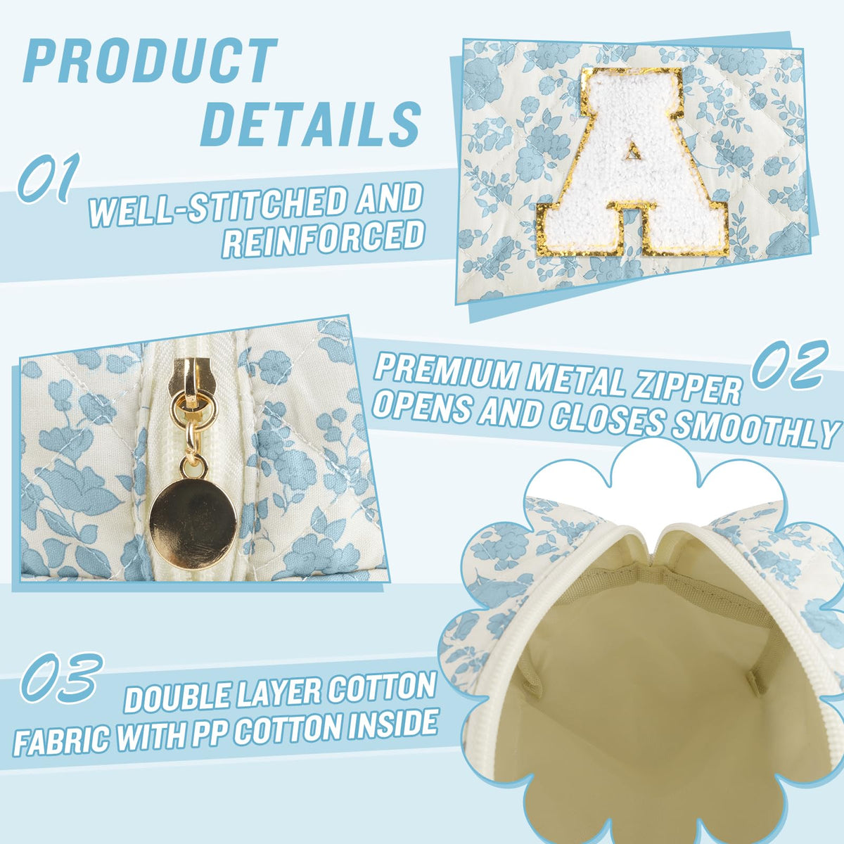 ChaoGreat cosmetic bag showing floral pattern