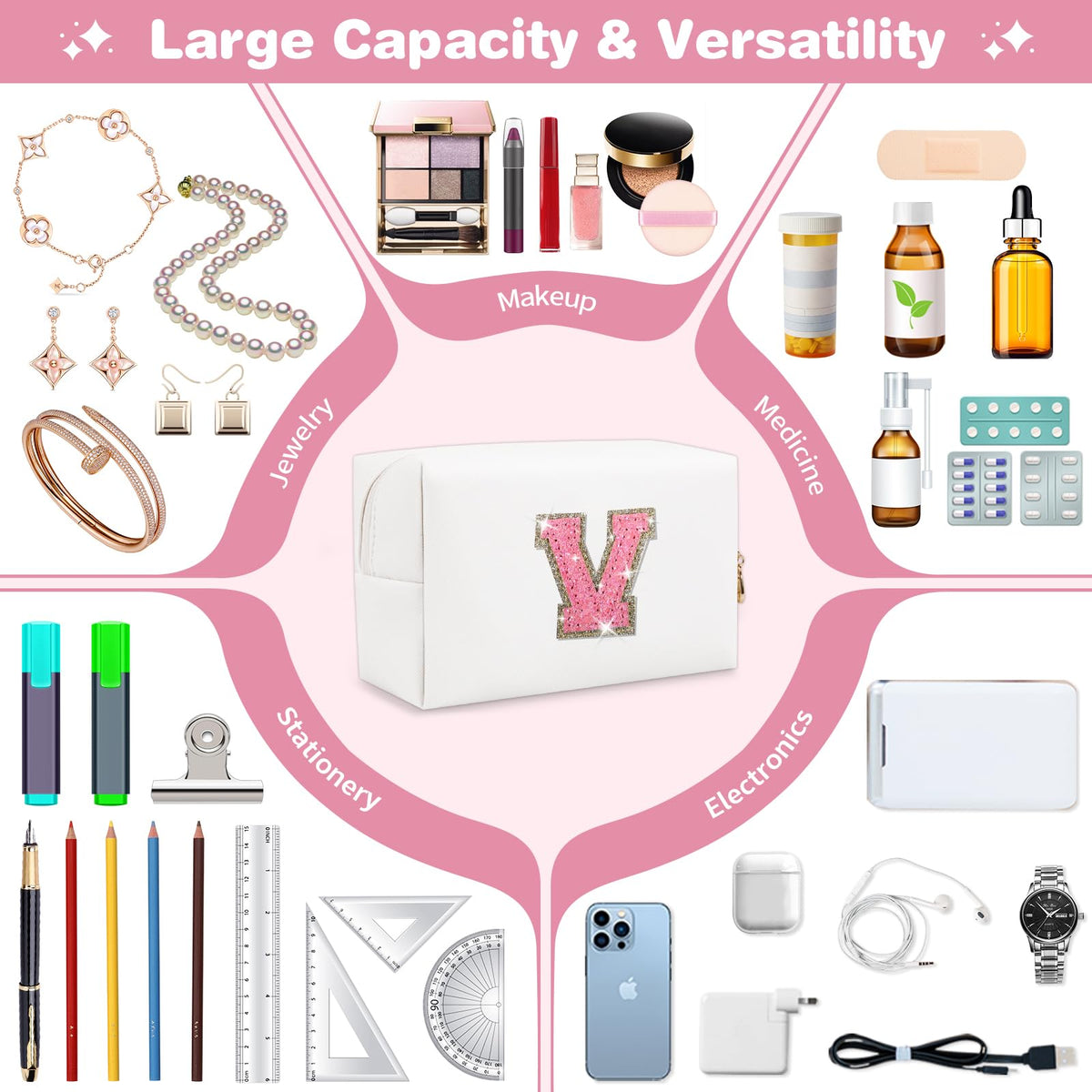 ChaoGreat makeup bag on a travel suitcase