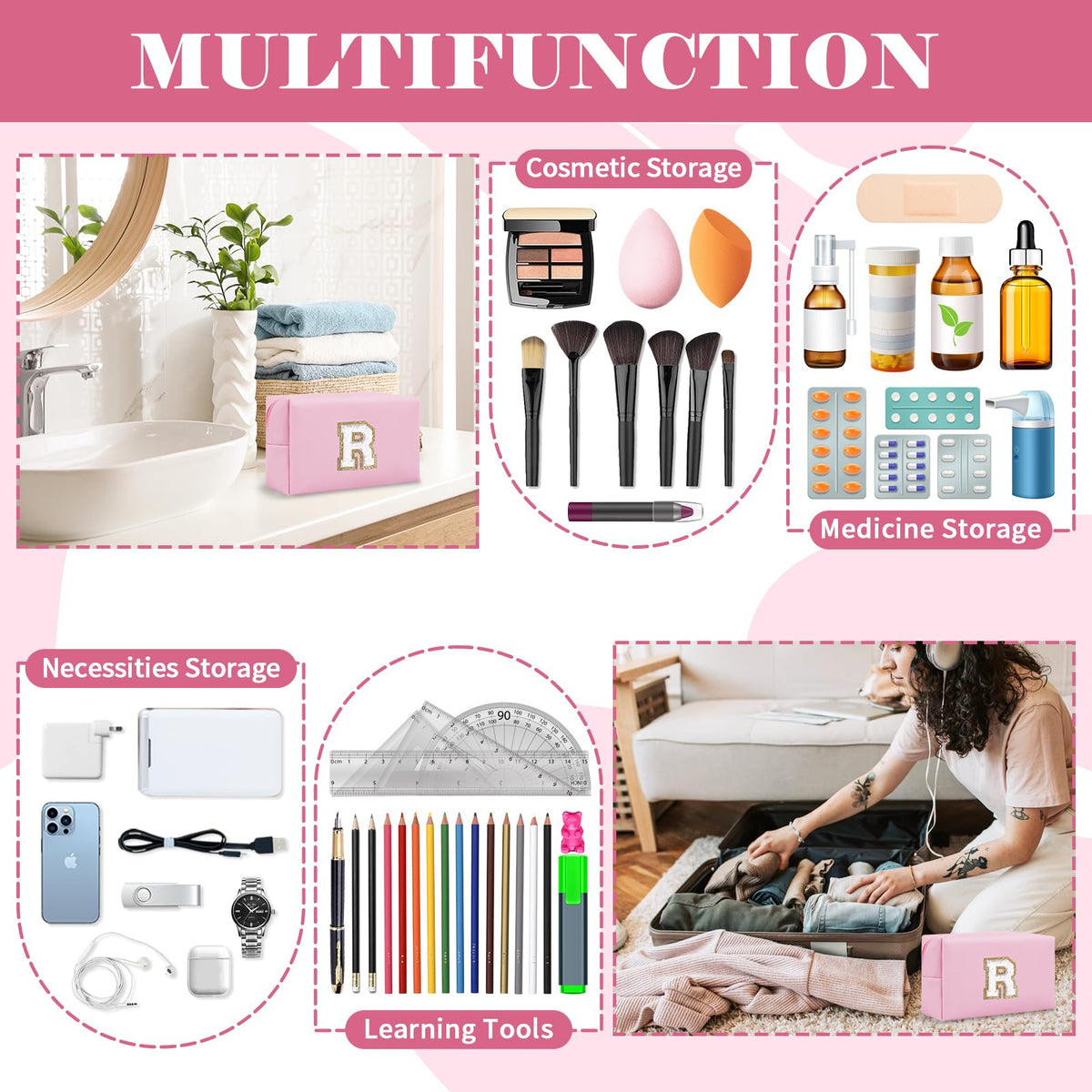ChaoGreat makeup bag packed with cosmetics