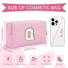 ChaoGreat makeup bag showing golden glitter chenille patch