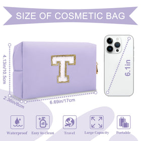 ChaoGreat makeup bag showing golden glittering chenille patch