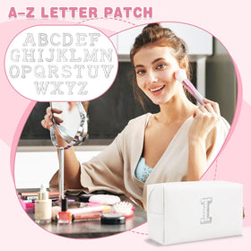 ChaoGreat Personalised Initial Makeup Bag laying flat with decorative elements