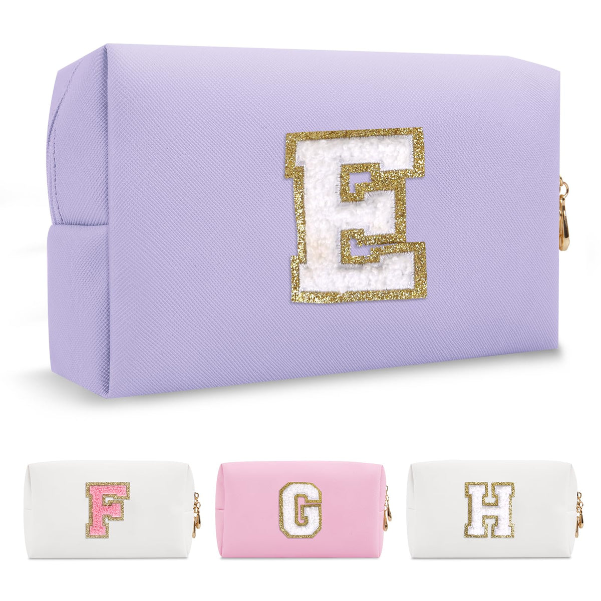 ChaoGreat personalised makeup bag in purple with initials