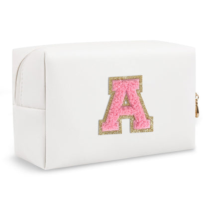 ChaoGreat personalised makeup bag with letter A patch front view