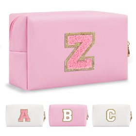 ChaoGreat Personalized Initial Makeup Bag Z front view in pink