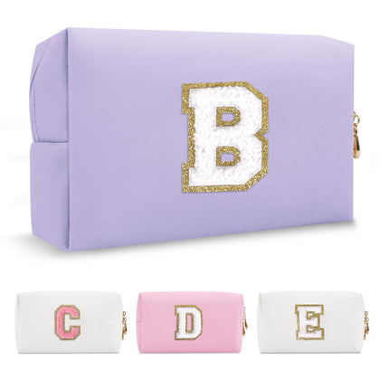 ChaoGreat Personalized Makeup Bag in Purple with Initial B front view