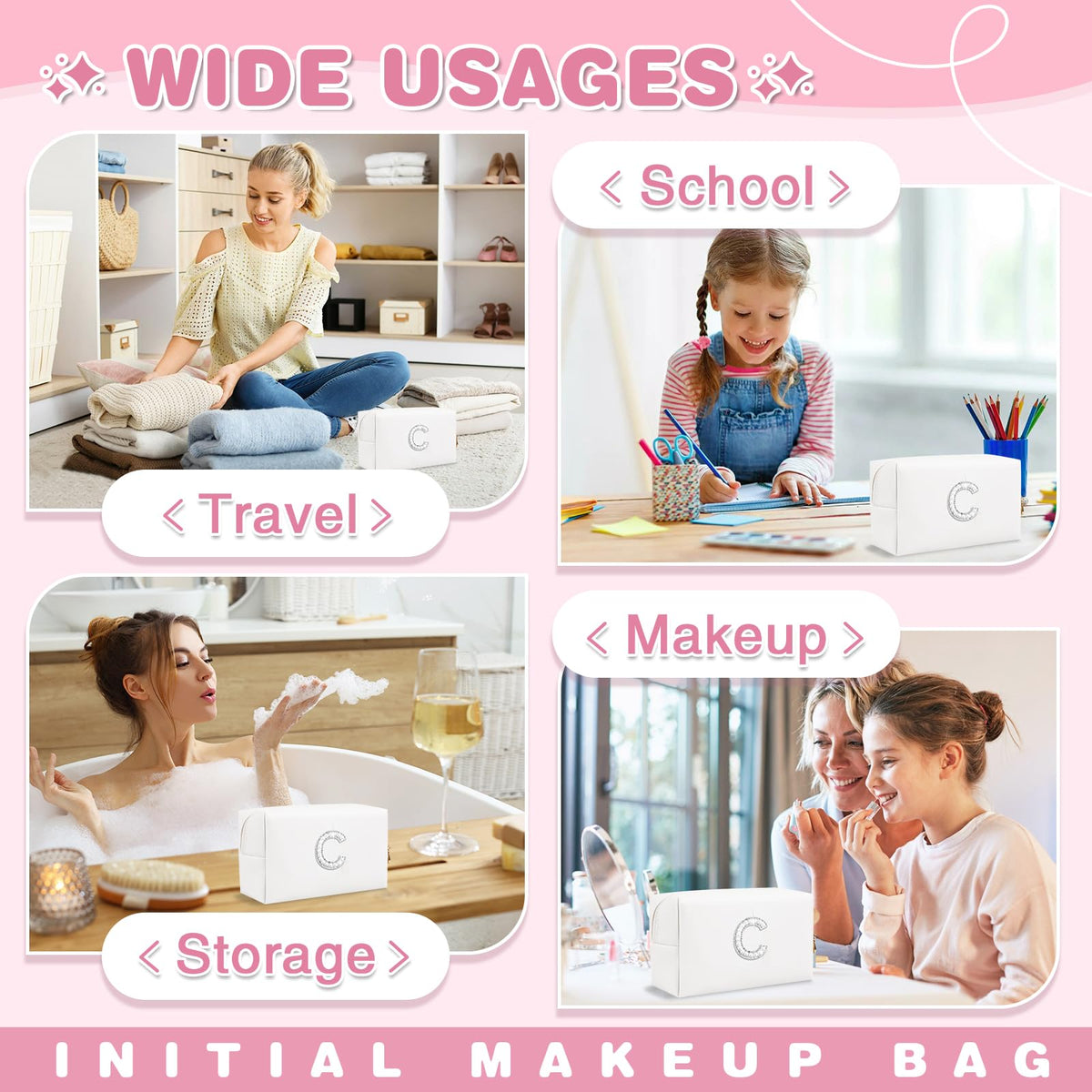 ChaoGreat personalized makeup bag in use for travel