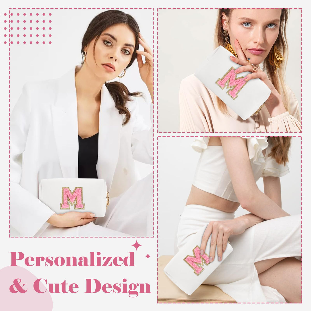 ChaoGreat Personalized Makeup Bag Initial M lifestyle scene
