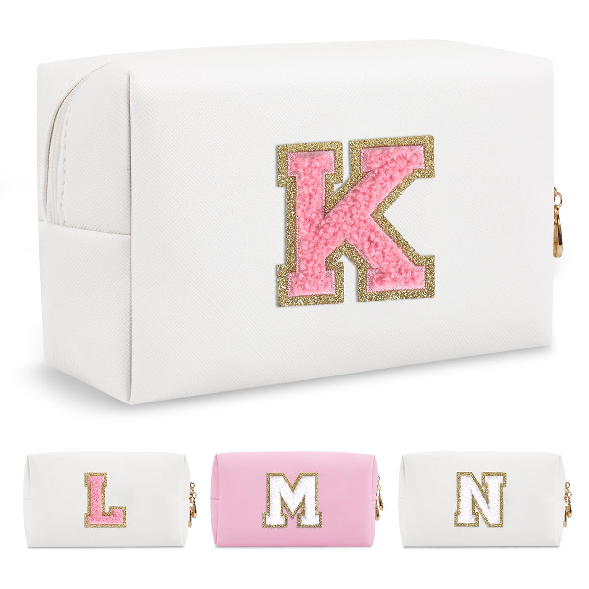 ChaoGreat Personalized Makeup Bag Letter K front view