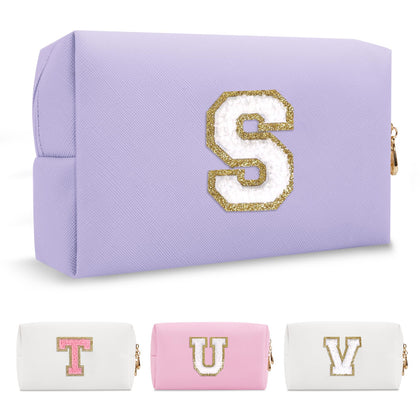 ChaoGreat Personalized Makeup Bag with Initials in Purple