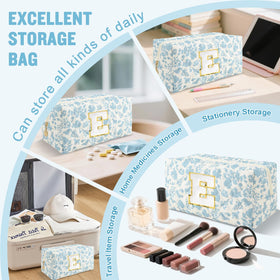ChaoGreat Quilted Cosmetic Bag floral pattern close-up