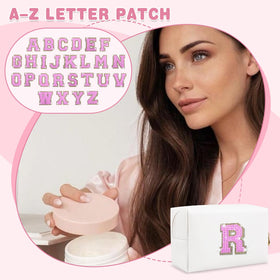 ChaoGreat Small Initial Patch Makeup Bag displayed on a vanity