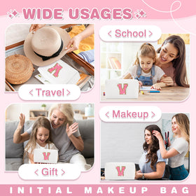 ChaoGreat Small Personalised Initial A-Z Patch Makeup Bag lifestyle shot in a handbag