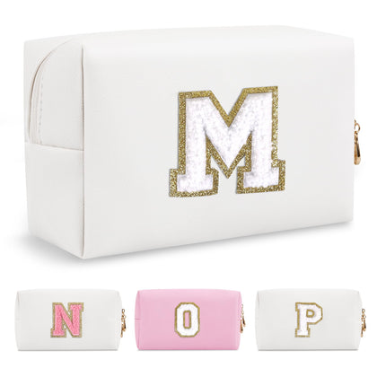 ChaoGreat Small Personalised Initial Makeup Bag front view with Letter M