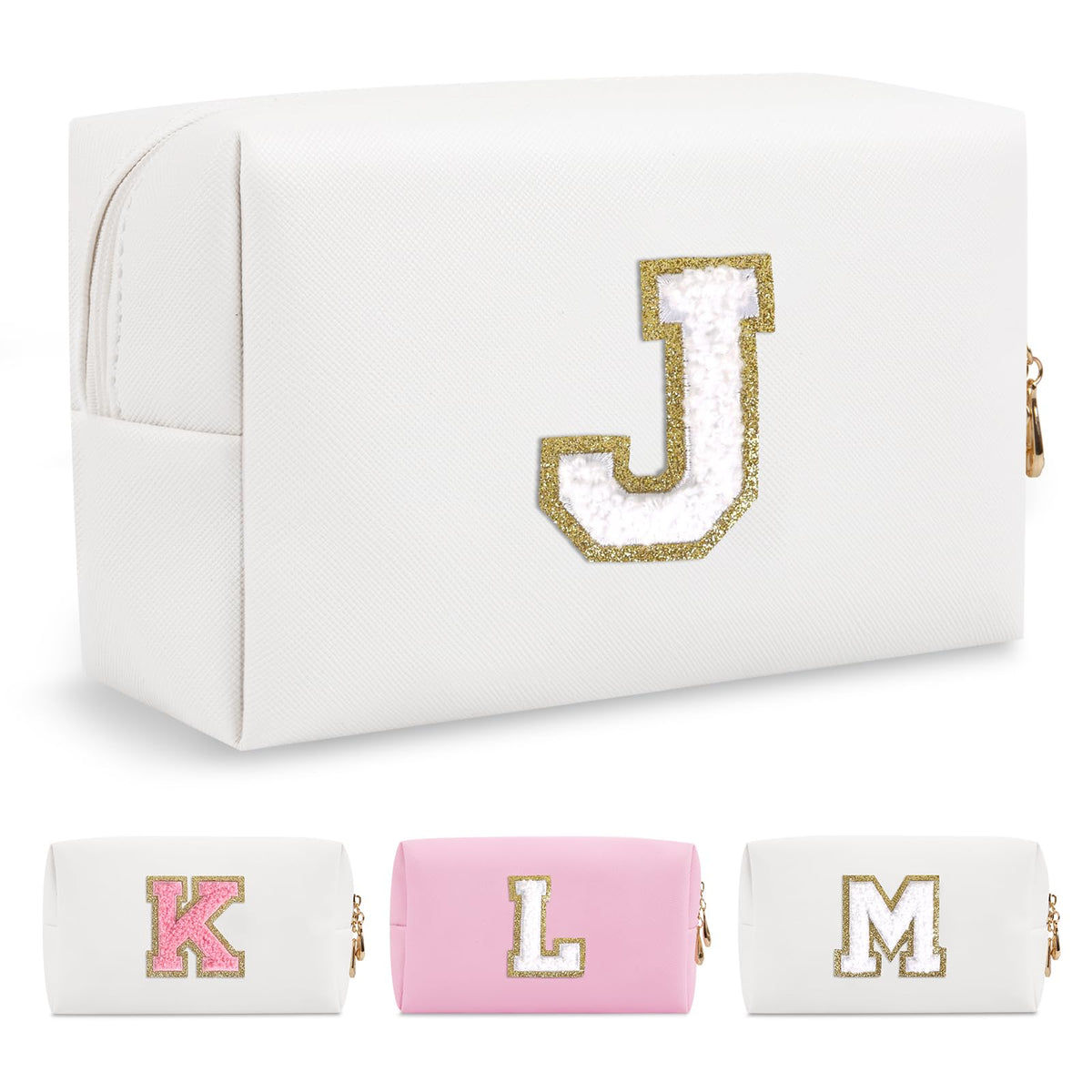 ChaoGreat Small Personalised Initial Makeup Bag Letter J front view