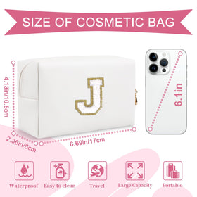 ChaoGreat Small Personalised Initial Makeup Bag Letter J side view