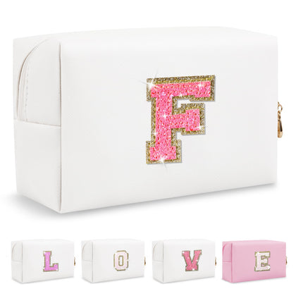 ChaoGreat Small Personalised Initial Patch Makeup Bag front view